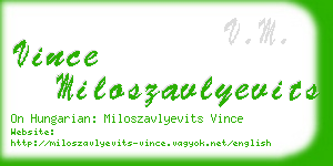 vince miloszavlyevits business card